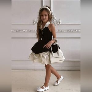 Elegant Black and White Kids Dress
